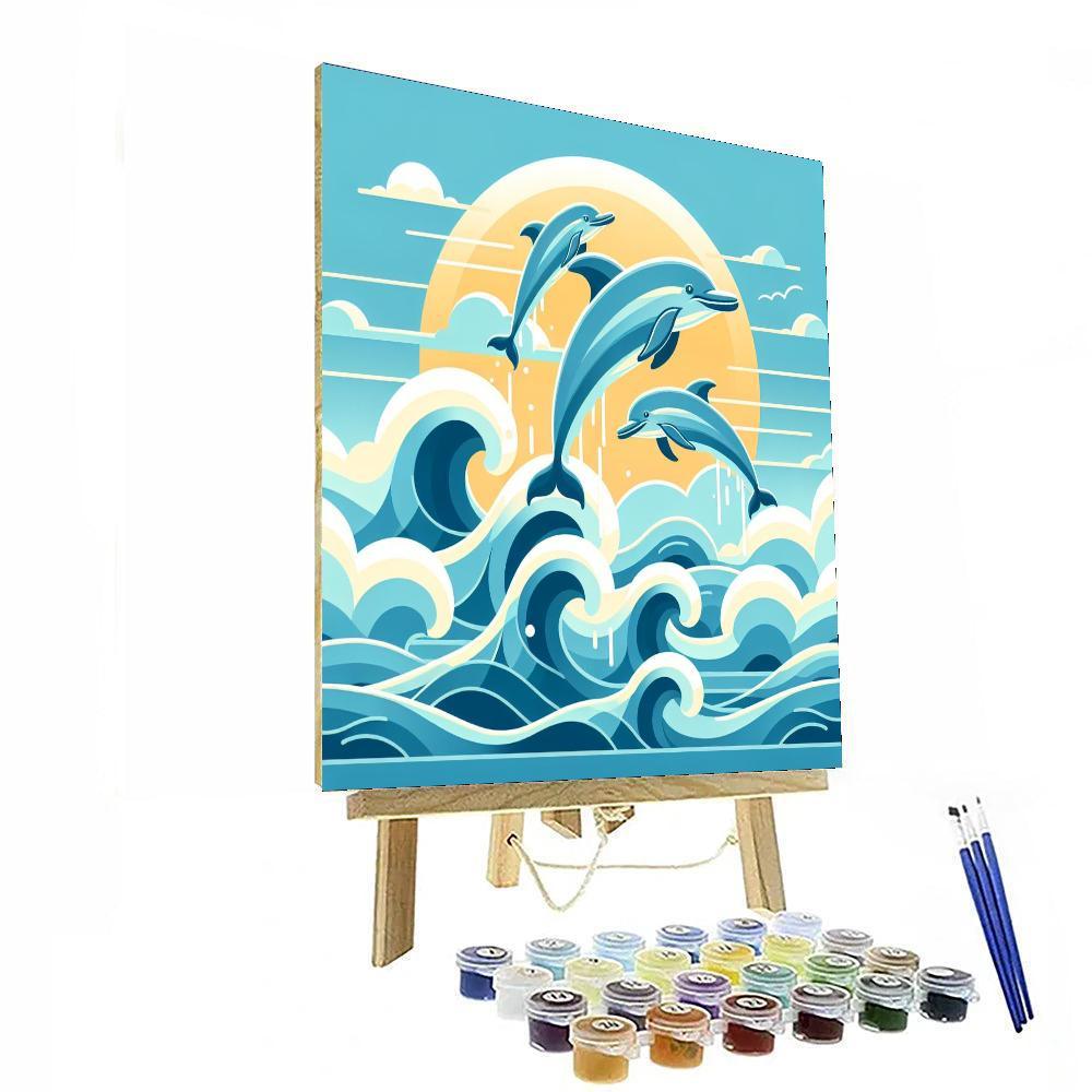 Diving Dolphins Paint By Numbers Art