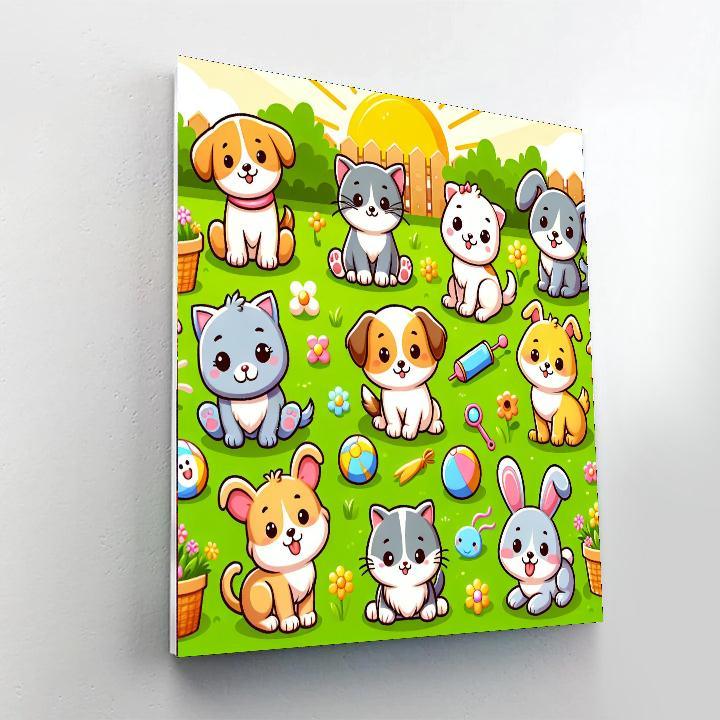 Caring Cuddly Pets Paint By Number