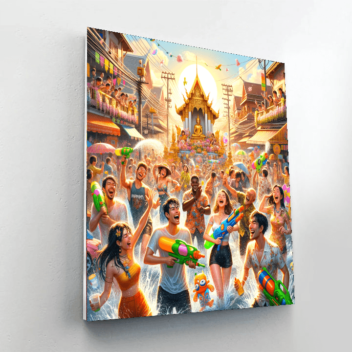 Songkran Festival - Thailand Paint By Numbers Art