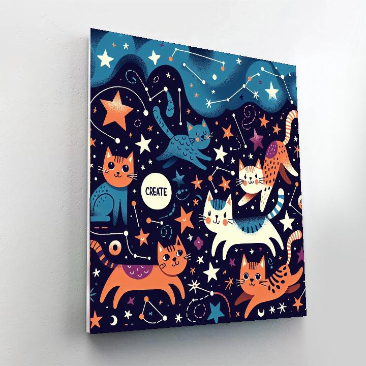 Cosmic Cat Constellations Numbered Painting Kits
