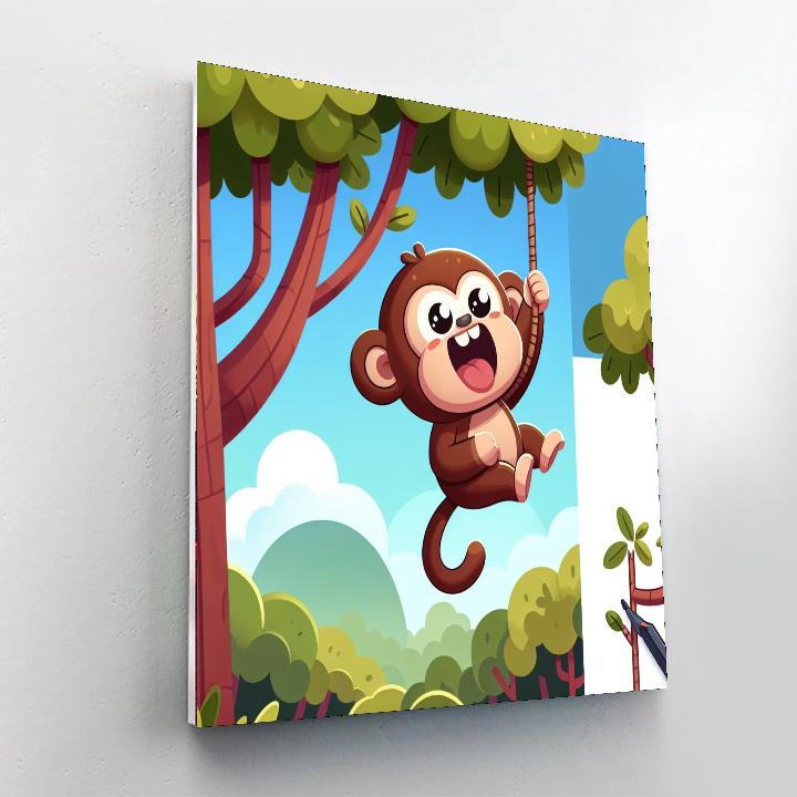 Cheeky Monkey Swing Numbered Painting Kits
