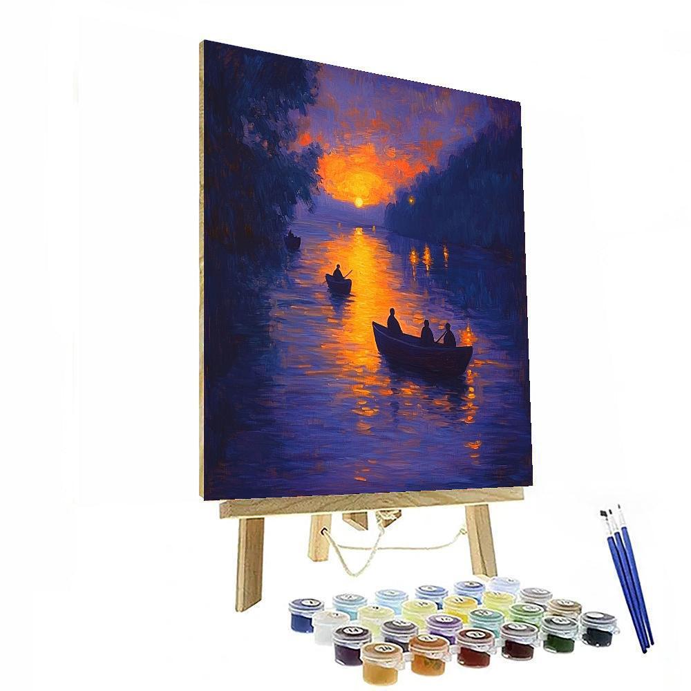 Georges Seurat Inspired Spectrum Of Twilight  Number Painting