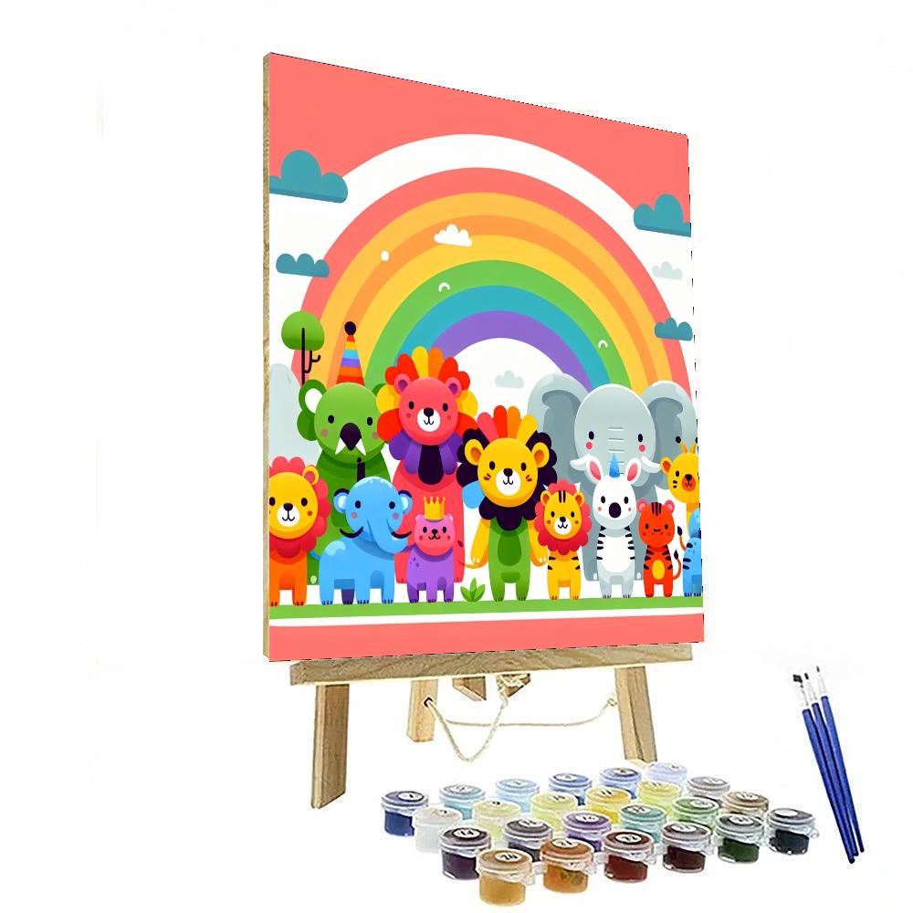 Rainbow Animal Kingdom DIY Paint By Numbers