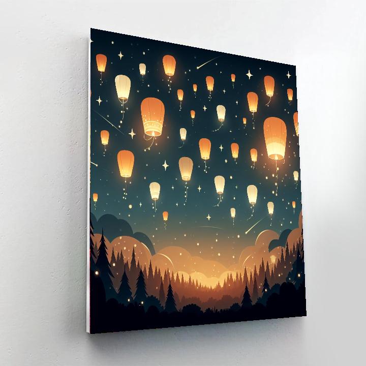Festival Of Flying Lanterns Painting By Numbers Kit