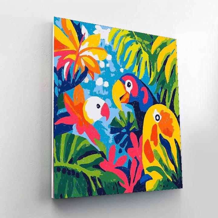 Hockney Inspired Dynamic Jungle Life  Painting By Numbers Kit