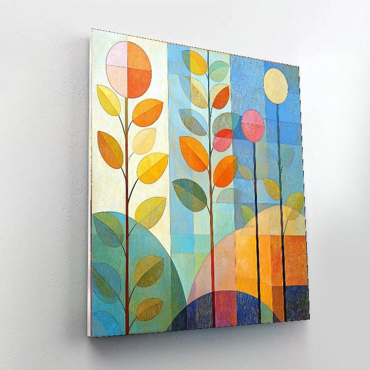 Paul Klee Inspired Whimsical Equilibrium  Number Painting