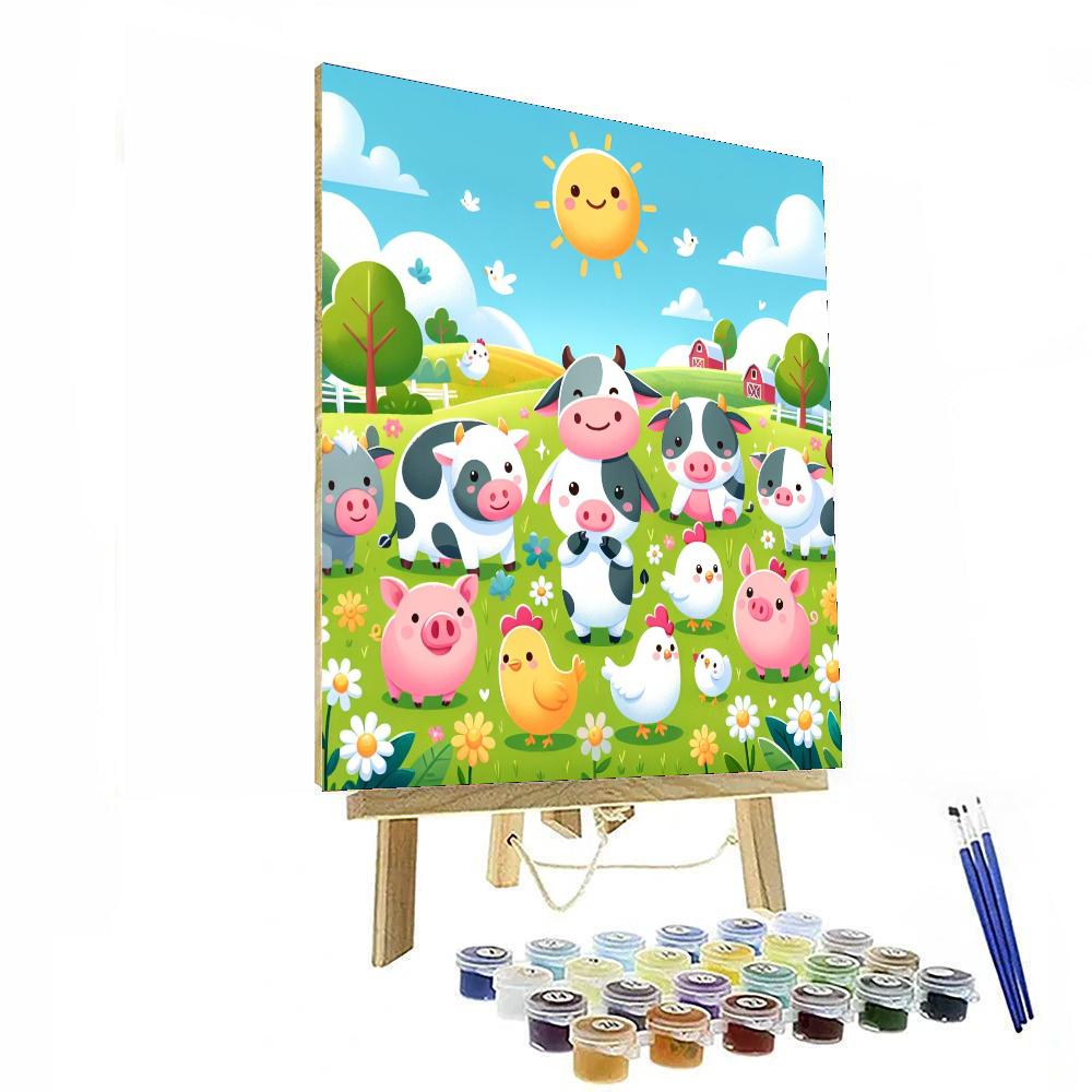 Sweet Farm Friends Paint By Numbers Art