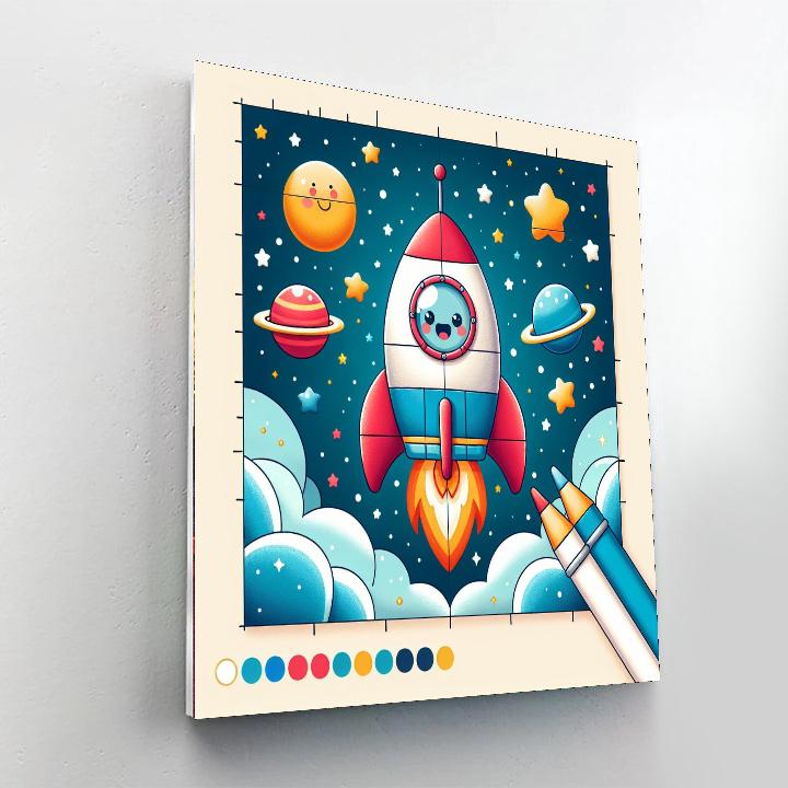 Adventure Space Rocket Number Painting