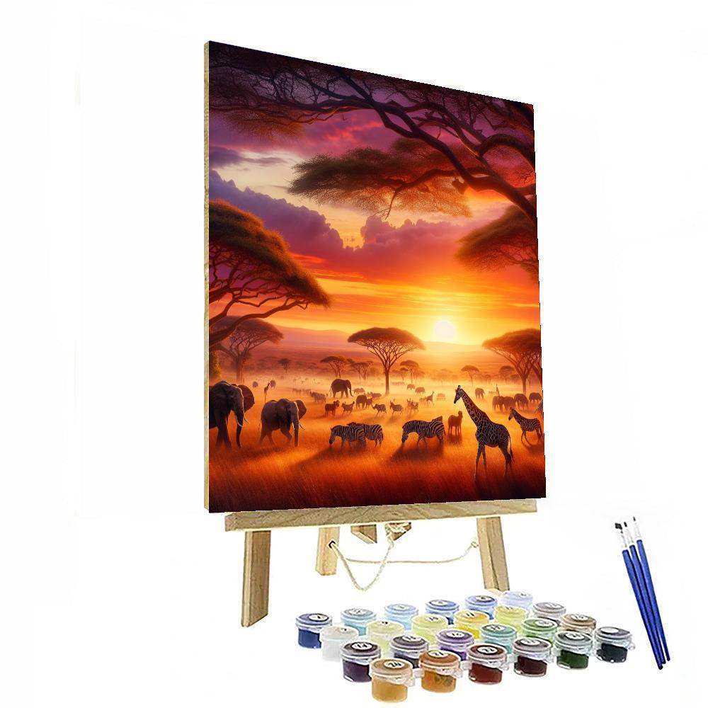 Golden Savanna Wildlife Paint By Numbers Kits