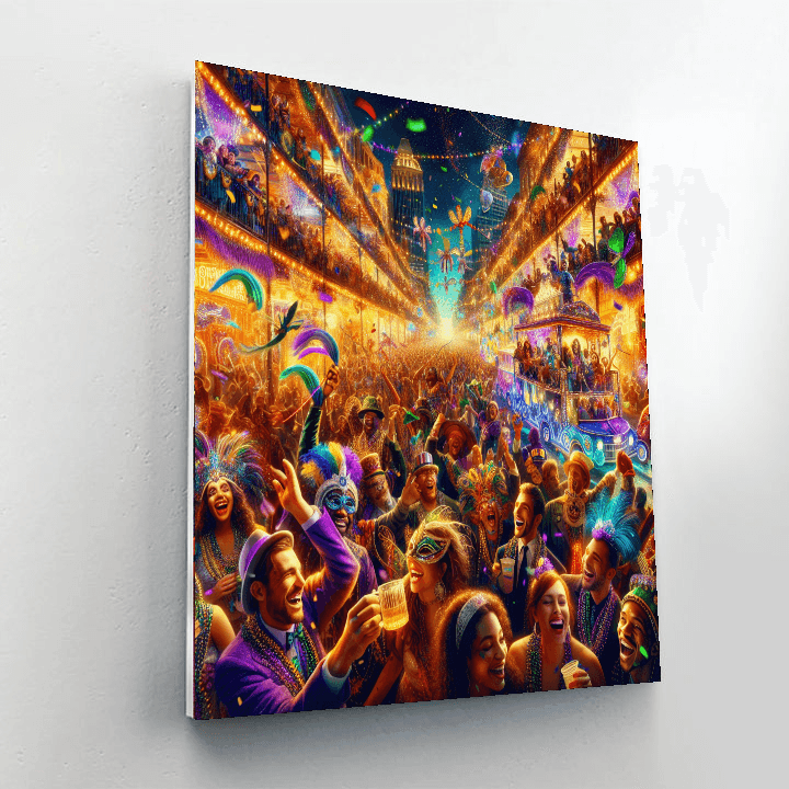 Spirited Mardi Gras Festival Number Painting
