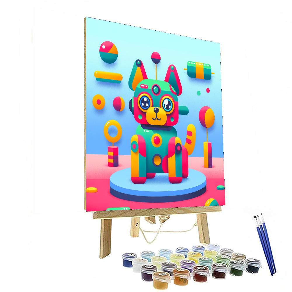 Colorful Robot Dog Numbered Painting Kits