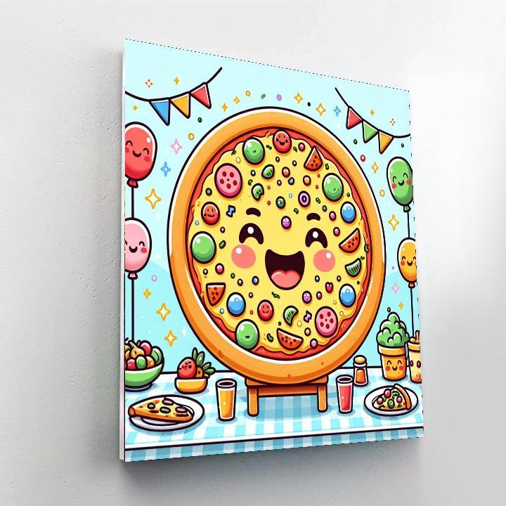 Cheerful Pizza Party Paint By Number