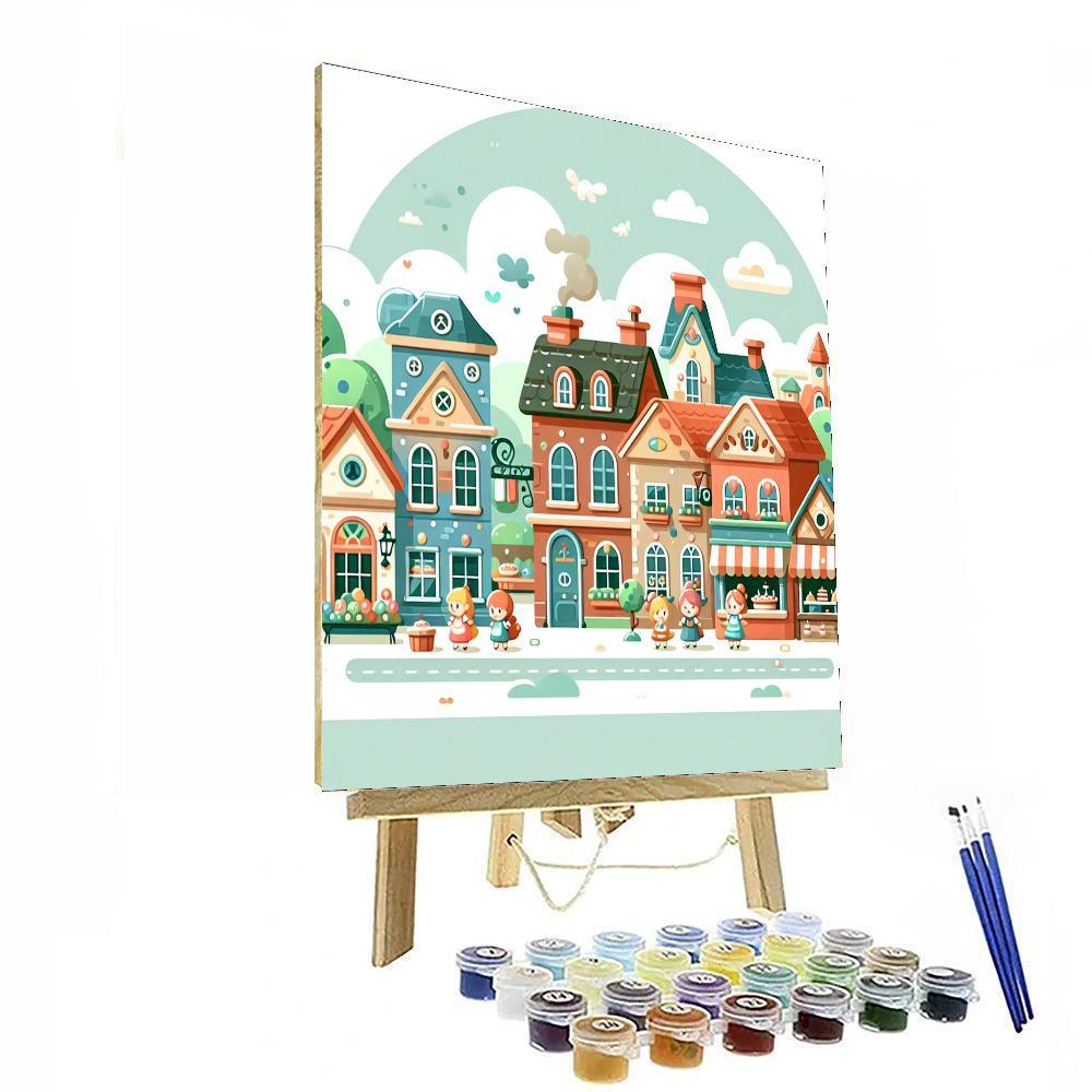 Storybook Village Paint By Numbers Art