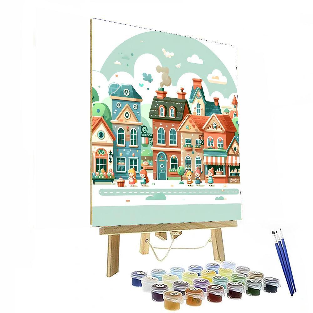 Storybook Village Paint By Numbers Art