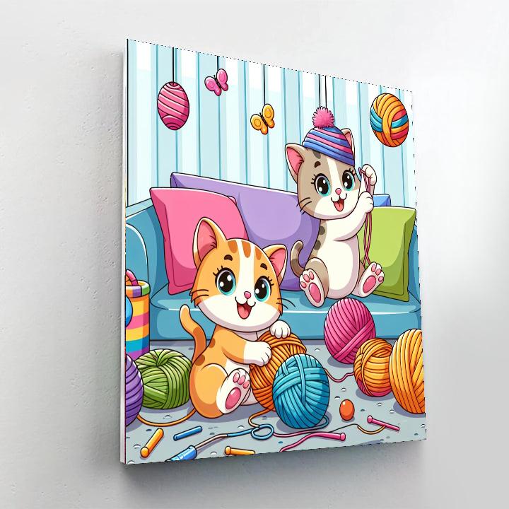 Cuddly Kittens Playing Numbered Painting Kits