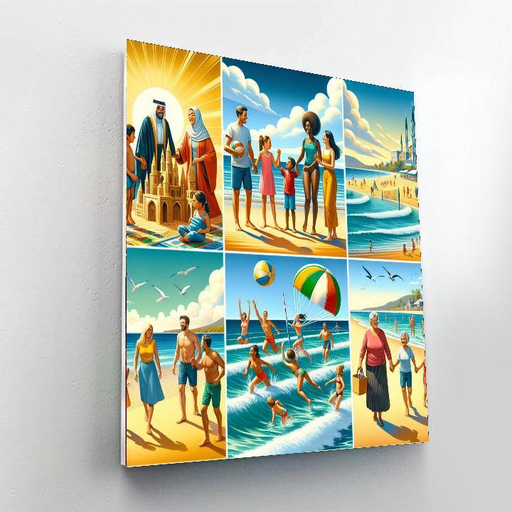 Lively Seaside Adventure Paint By Numbers Art