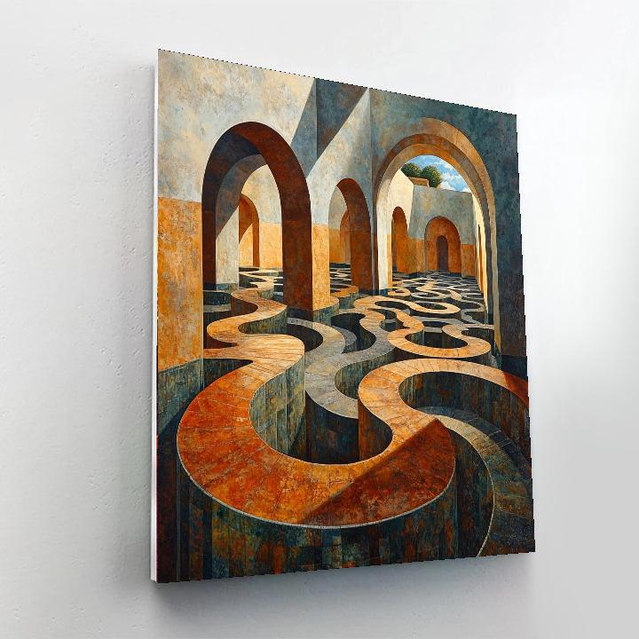 M.C. Escher Inspired Eternal Labyrinths  Paint By Numbers