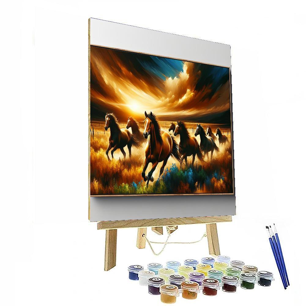 Majestic Wild Horse Run Paint By Numbers Art