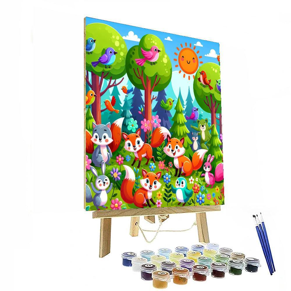 Funky Forest Friends Paint By Numbers Art