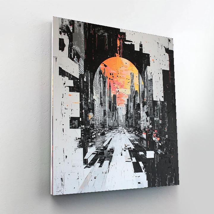 Banksy Inspired City Of Illusions  Number Painting