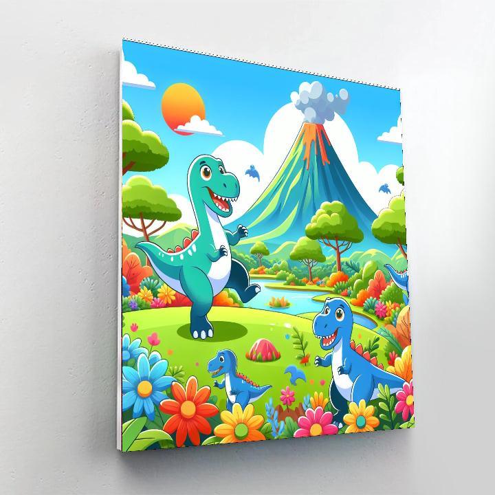 Colorful Dino Days Paint By Numbers