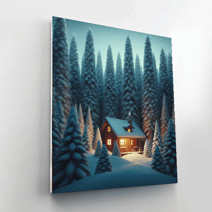 Winter Wonderland Cabin Painting Number Kit