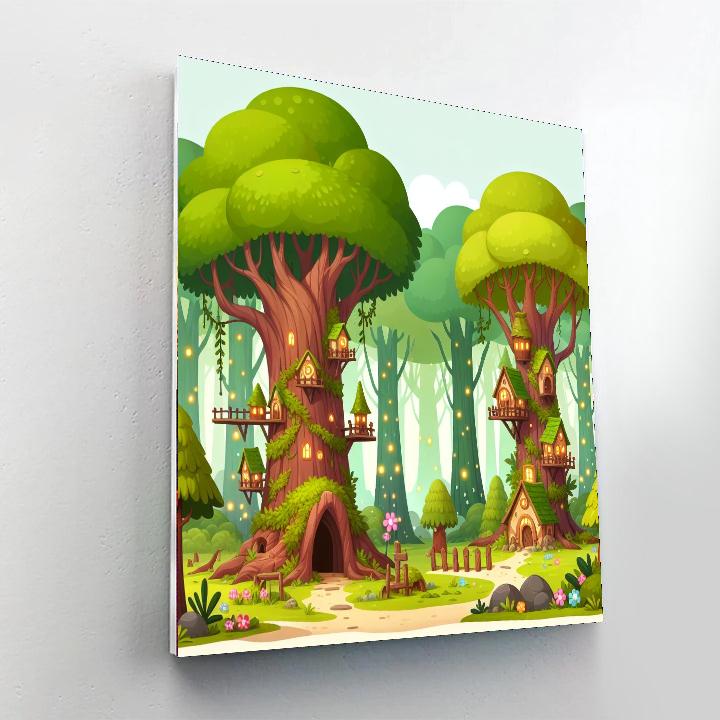 Enchanted Elf Forest Numbered Painting Kits