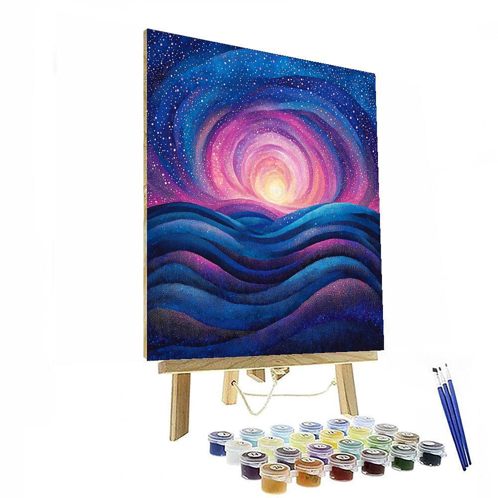 Georges Seurat Inspired Galactic Dawn Chorus  Painting Number Kit
