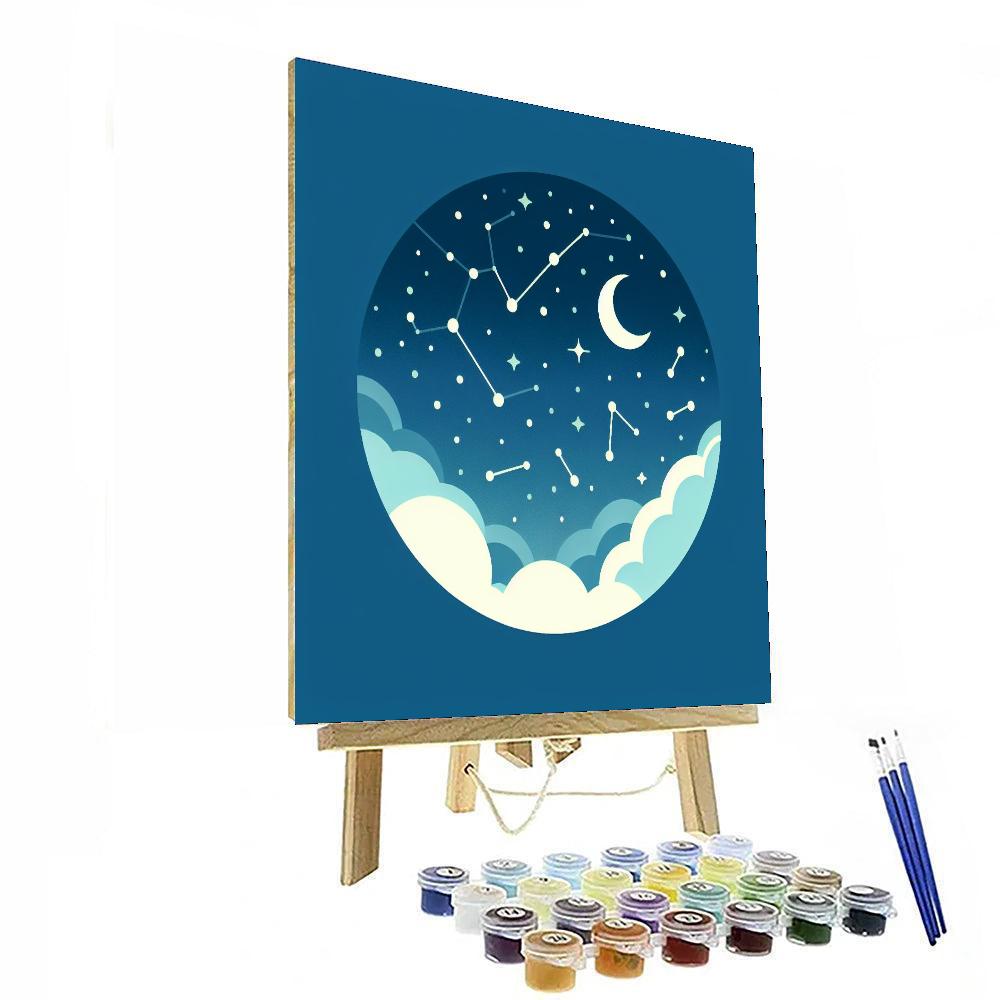 Starry Night Constellation Painting Number Kit