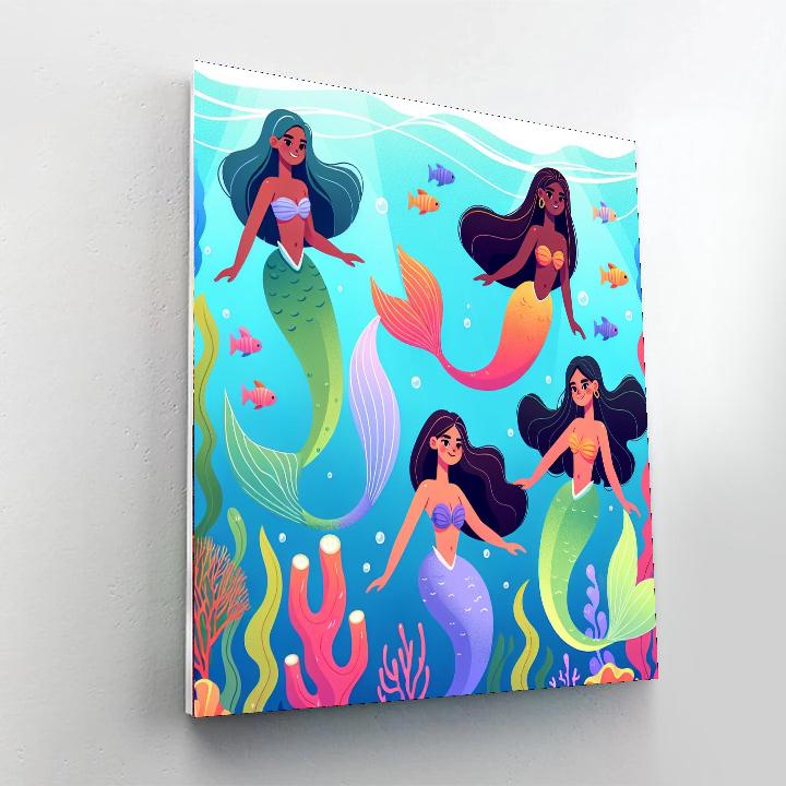 Magical Mermaid Splash Paint By Numbers Art
