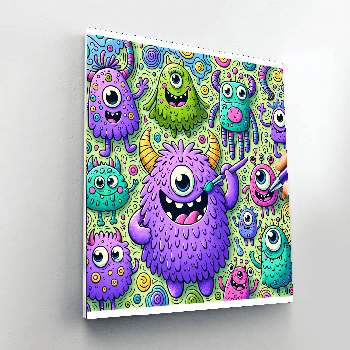Cute Doodle Monsters Paint By Numbers Kits