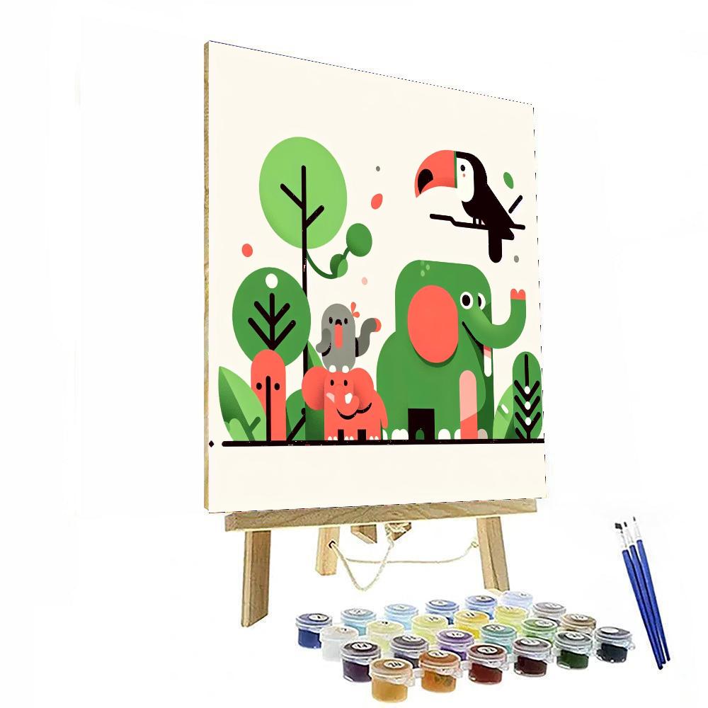 Joyful Jungle Jaunt Paint By Numbers Art