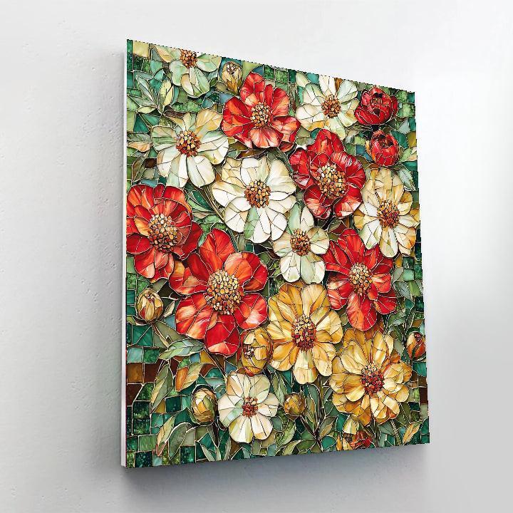 Gustav Klimt Inspired Floral Mosaic  DIY Paint By Numbers
