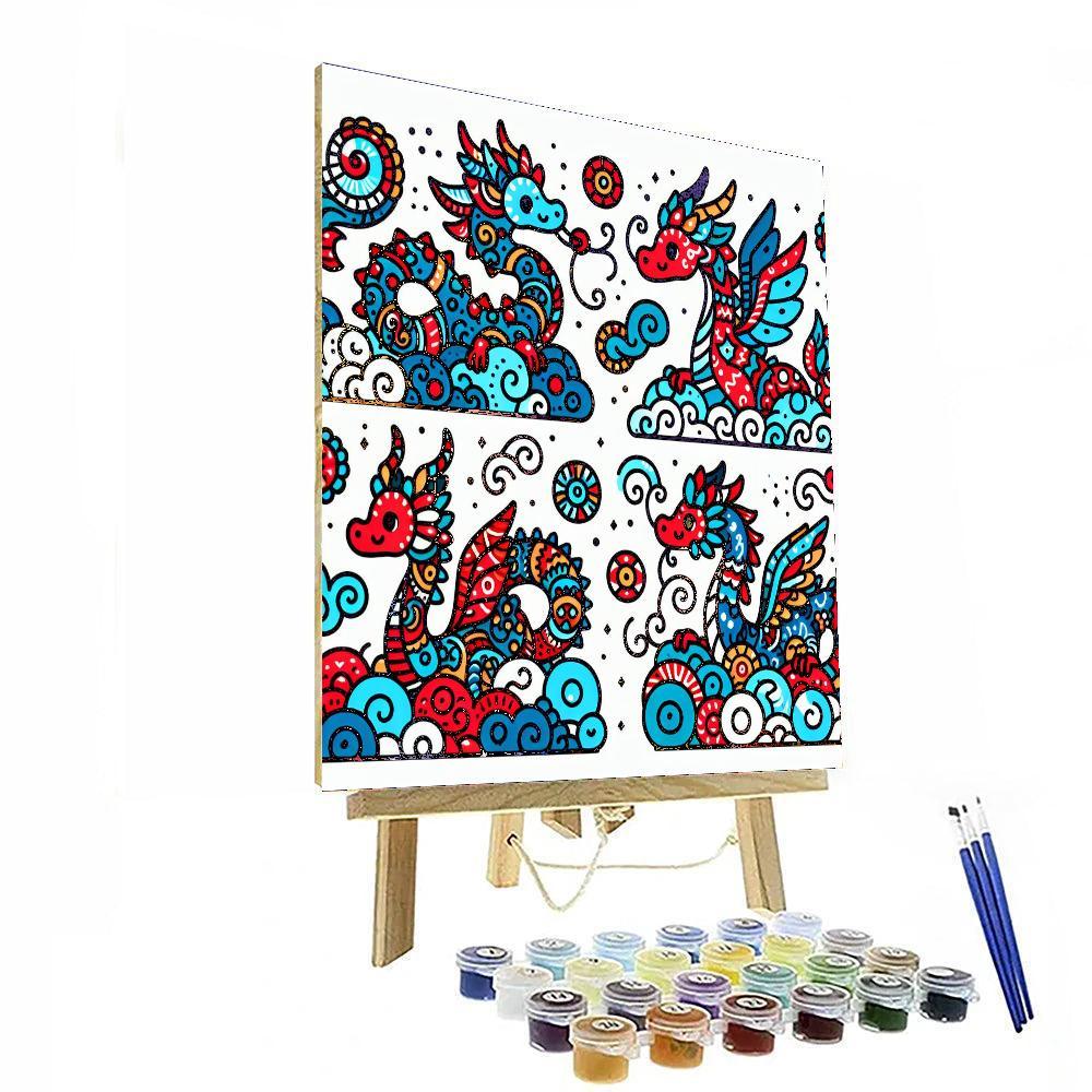 Doodle Dragons Numbered Painting Kits