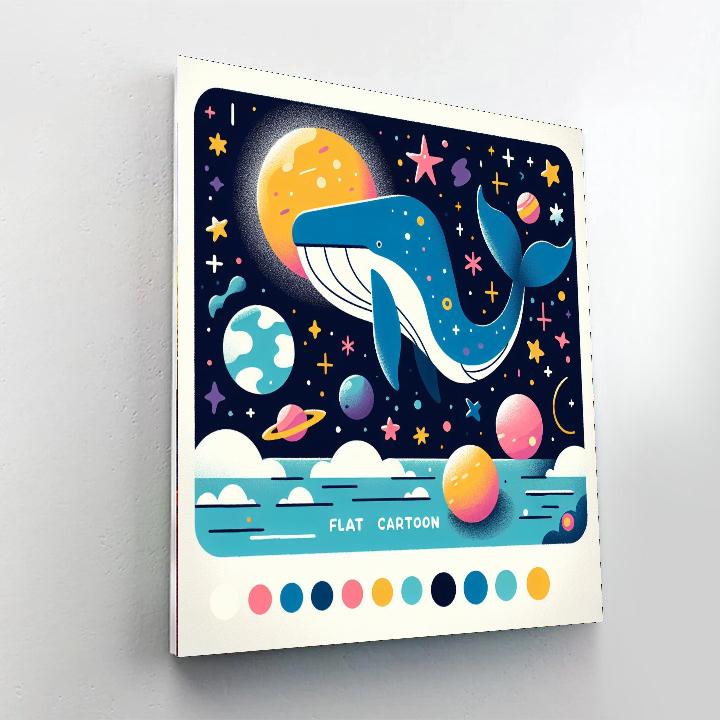 Space Drifter Whale Number Painting
