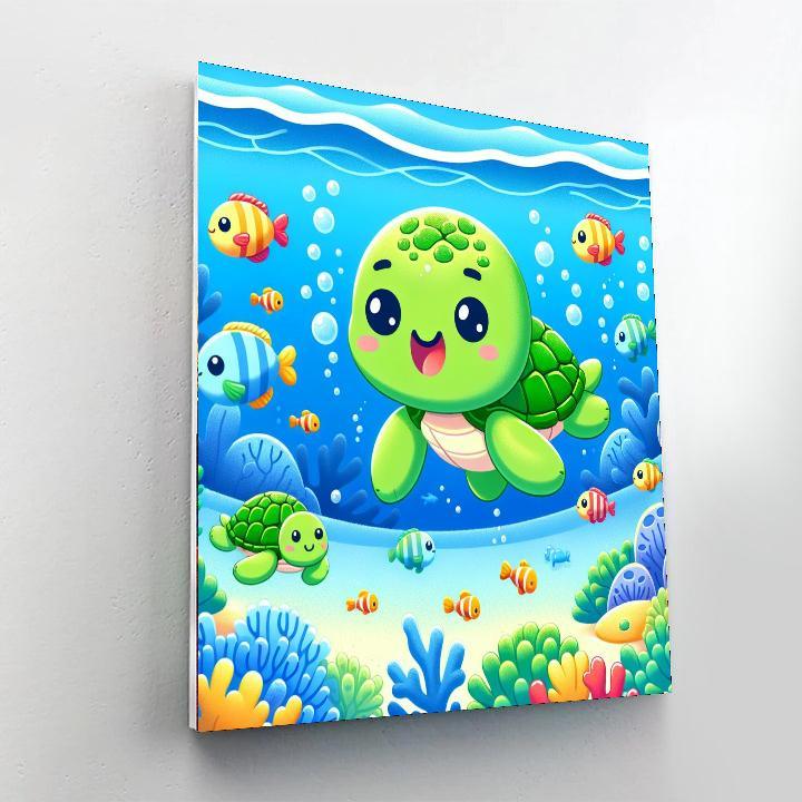Adorable Baby Turtles Paint By Numbers Kits