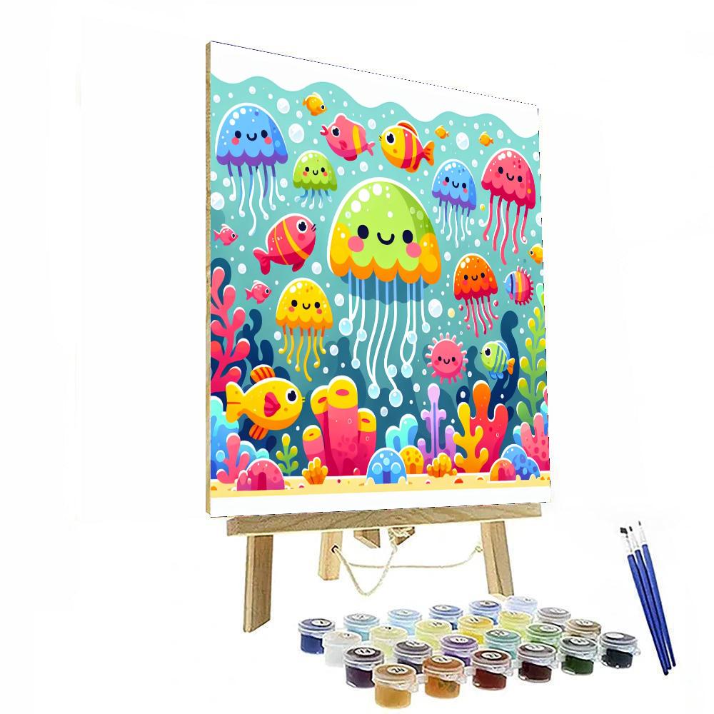 Silly Jellyfish Friends Numbered Painting Kits