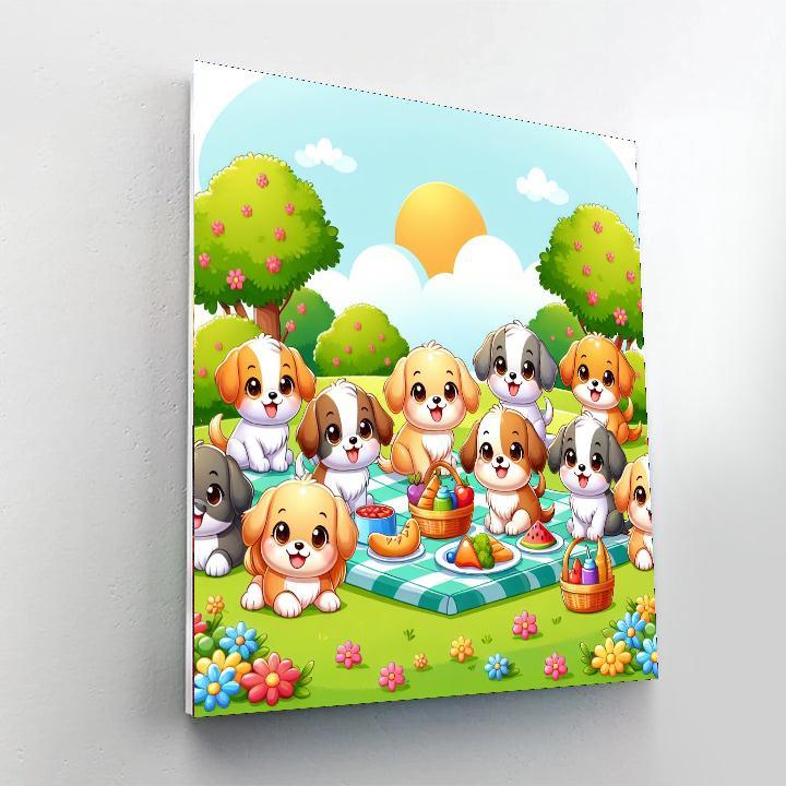 Puppy Picnic Fun Paint By Numbers Kits