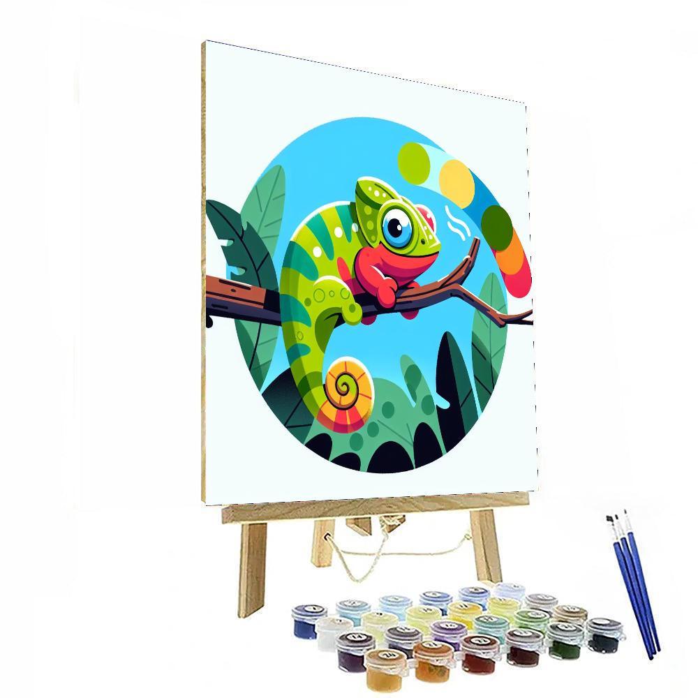 Cheerful Chameleon Challenge Paint By Number
