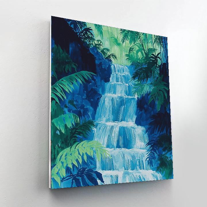 Nandalal Bose Inspired Cascades Of Serenity  Painting Number Kit