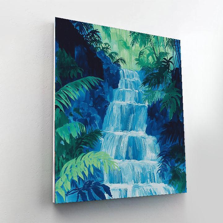 Nandalal Bose Inspired Cascades Of Serenity  Painting Number Kit