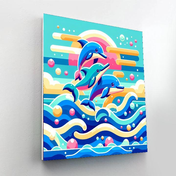 Dancing Dolphin Dive Paint By Numbers Art