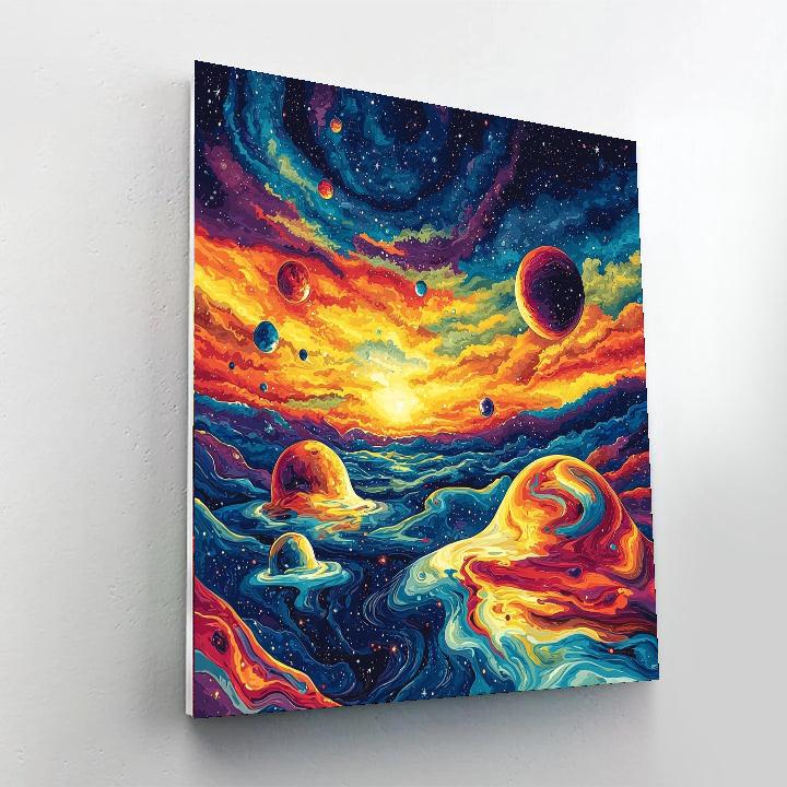 Salvador Dali Inspired Surreal Cosmic Exploration  Numbered Painting Kits