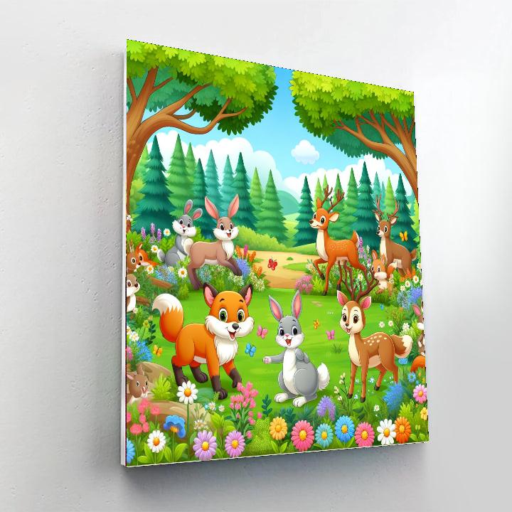 Adventurous Woodland Friends Number Painting