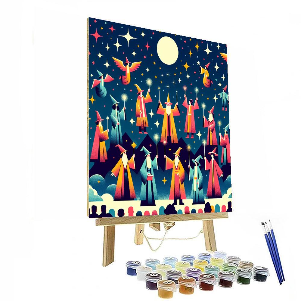 Wizard's Midnight Spell Paint By Numbers Art