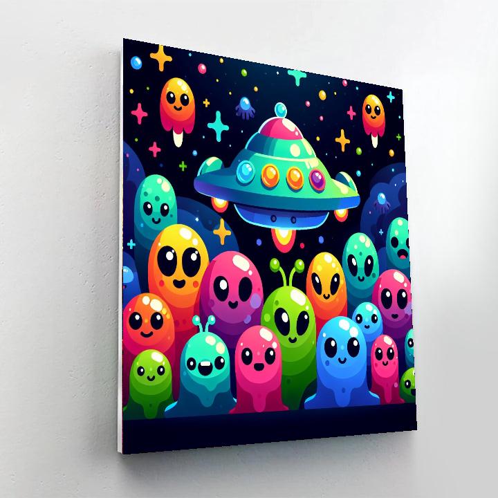 Space Explorer With Friendly Aliens DIY Paint By Numbers