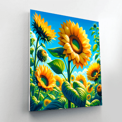 Radiant Sunflower Delight Numbered Painting Kits
