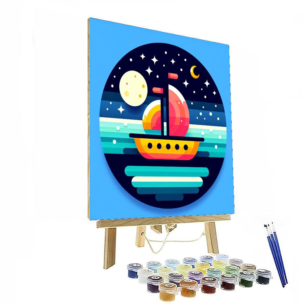 Moonlight Ocean Cruise Paint By Numbers Art