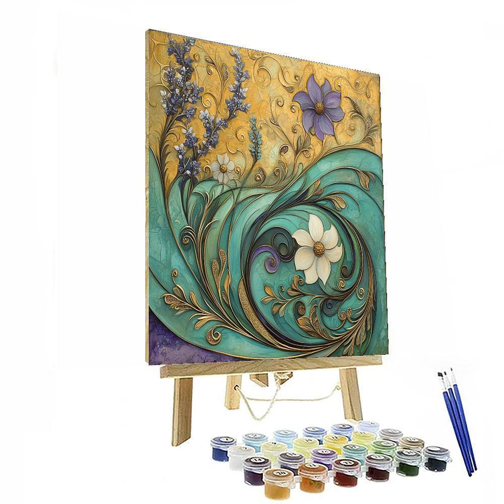 Alphonse Mucha Inspired Flowing Rhythms  DIY Paint By Numbers