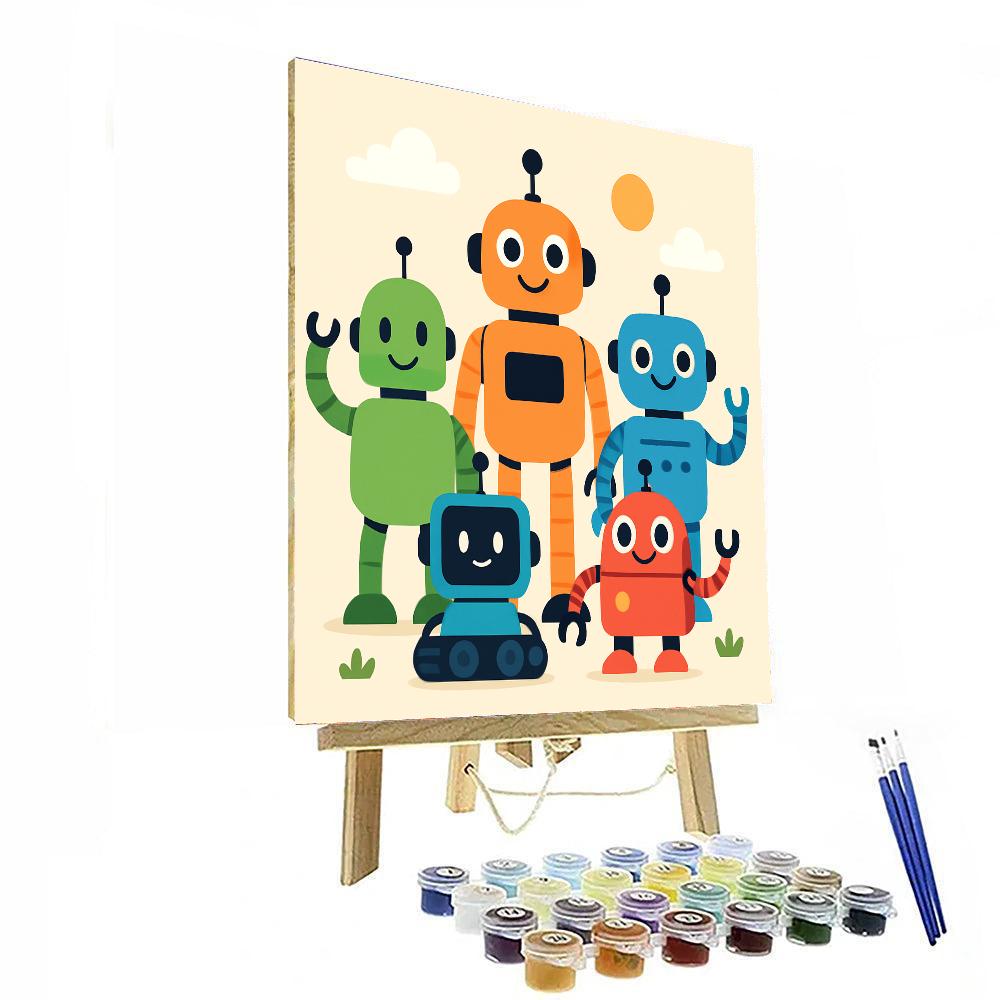 Friendly Robots Galore Paint By Numbers Kits